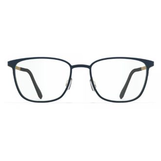 Blackfin Bf1050 Skagen Rectangular Beta Titanium Eyeglasses with Gold Accents