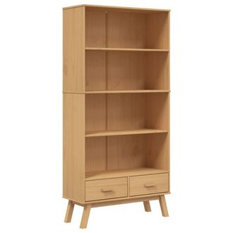 Berkfield Home Bookcase 4-Tier OLDEN Brown Solid Wood Pine in Light Brown