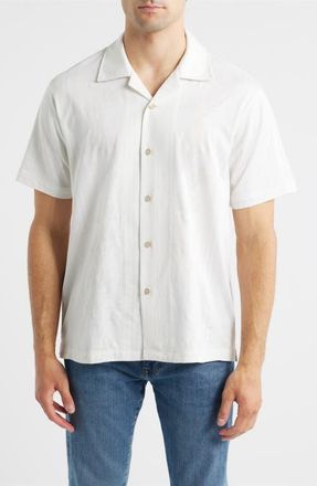 Tommy Bahama Palm Fresco Beach IslandZone Button-Up Camp Shirt in Coconut at Nordstrom, Size Xx-Large