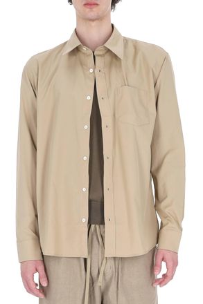 A.P.C. Owen Beige Organic Cotton Poplin Shirt