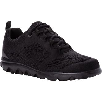 Prop&eacute;t TravelActiv Knit Lace-Up Sneaker in All Black at Nordstrom, Size 6.5