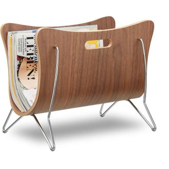 Relaxdays Relaxdays Portariviste da Terra in Legno Curvato, Organizer Porta Giornali Design Moderno, HLP 30 x 37 x 25 cm, Naturale