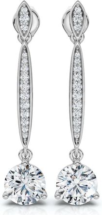 Pompeii3 1 5/8Ct Drop Dangle Earrings 14k Gold Lab Grown EF/VS