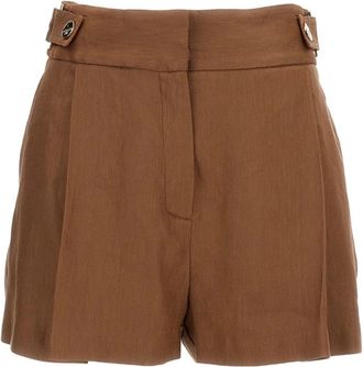Elisabetta Franchi Short Shorts - Dames - Bermuda - Bruin - XS - Leer - Korte Broeken