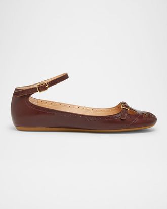 Chloé Misty Cutout Leather Ballerina Flats