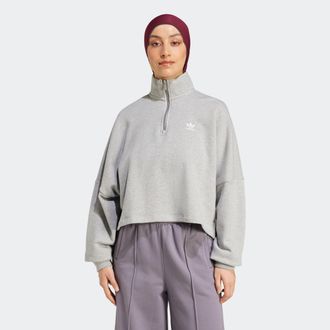 adidas Sweatshirt ADIDAS ORIGINALS ESS SWEATSHIRT, Damen, Gr. XXL, grau (medium grau heather), Obermaterial: 100% Baumwolle, angesetztes B&uuml;ndchen, Sweatshirt