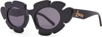 Loewe Zwarte Cat-Eye Zonnebril met Grijze Lens - Dames - Zonnebrillen - Zwart - ONE Size - Nylon - Accessoires