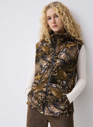 Twik Womens Camo pattern fleece vest