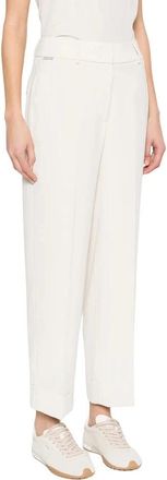PESERICO Wide Broeken - Dames - Wijde Broeken - Wit - XL - Leer - Broeken