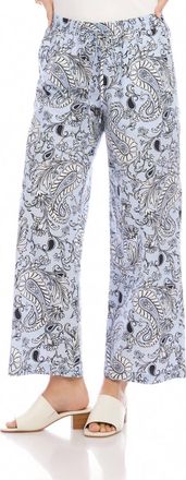 Karen Kane Drawstring Cropped Pants In Paisley