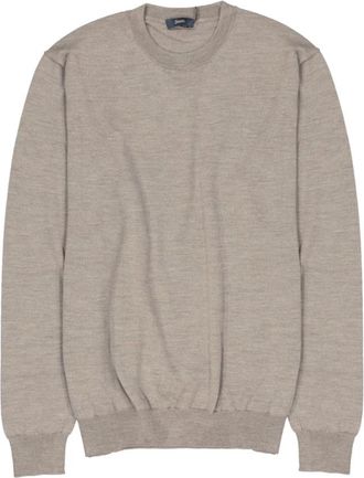 Herno Wollen Pullover - Heren - Ronde hals truien - Beige - 3XL - Wol - Truien & Vesten