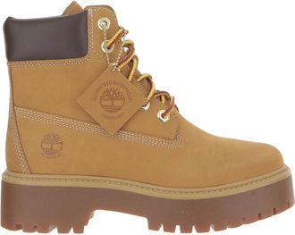 Timberland Stone Street 6-Inch Waterproof Platform Boot - Dames - Veterlaarzen - Beige - 37 1/2 EU - Leer - Schoenen