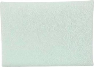 Herm&egrave;s Pre-owned Wallets, male, Green, Size: ONE SIZE Pre-owned Calvi Duo Verso Ch&egrave;vre Coin Case
