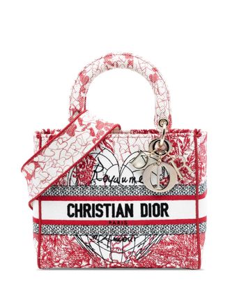 Dior 2021 DiorAmour Medium Embroidered Canvas Royale Lady D Lite satchel - women - Canvas - One Size