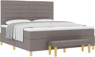 vidaXL Box Spring Bed with Mattress Taupe 180 x 200 cm Fabric vidaXL
