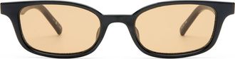 Le Specs Gender Inclusive Echelon 52mm Rectangle Sunglasses in Black/yellow at Nordstrom