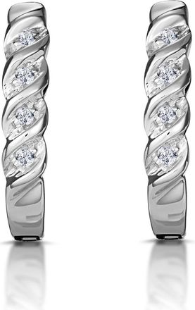 The Diamond Store Hoop Earrings 0.07ct Diamond 9K White Gold