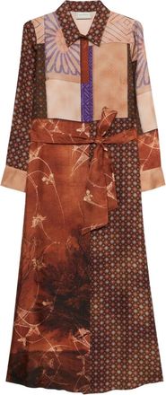 Pierre-Louis Mascia Abito Aloe con design patchwork - Marrone