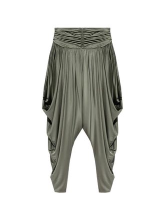Balmain Pleated Fluid Jersey Shiny Pants