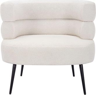 VENTE-UNIQUE.COM Sill&oacute;n cl&aacute;sico poli&eacute;ster blanco
