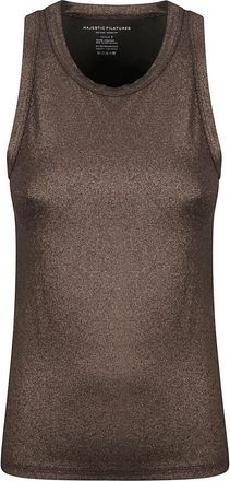 Majestic Filatures Mouwloze Top - Dames - Tops zonder mouwen - Bruin - M - Tops