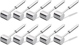 Relaxdays Relaxdays Set De Diez Mazos De Carne Profesionales, Doble, Ablandador De Carne, Plateado, Acero Inoxidable