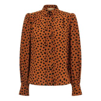 Valentino Garavani Shirts, female, Multicolor, Size: XS Tie-detailed Polka-dot Silk Crepe De Chine Shirt