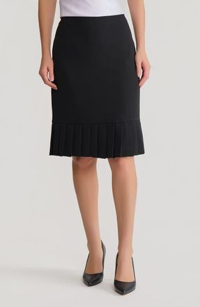 Kasper Pleated Hem Pencil Skirt in Black at Nordstrom, Size 10