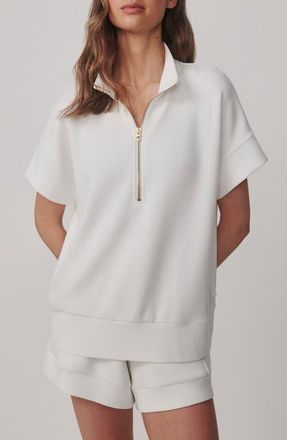 Varley Ritchie Short Sleeve Half Zip in White at Nordstrom, Size X-Small
