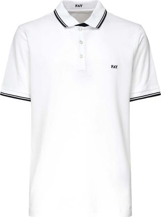 Fay Pique Polo Shirt With Stripes