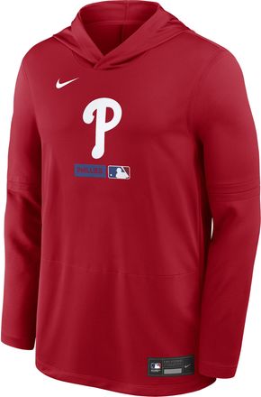 Nike Philadelphia Phillies Authentic Collection Nike Mens Dri-FIT MLB Long-Sleeve Hooded Top in Red | 03B962QPP-S9Q