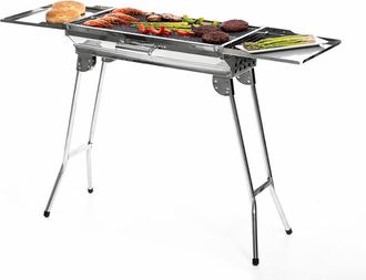 InnovaGoods Innovagoods - Barbacoa Plegable De Acero Inoxidable Para Carb&oacute;n Exelq