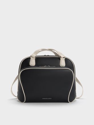 Charles & Keith Nelly Two-Tone Boxy Backpack