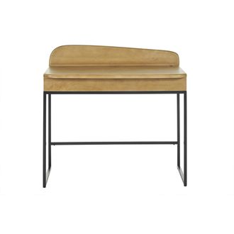 Miliboo Miliboo - Escritorio De Madera Maciza De Mango Con Almacenaje 100 Cm Shiva