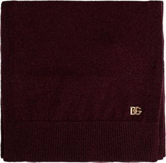 Dolce & Gabbana Sciarpa in cashmere con applicazione - - Accessories - Donna - Rosso - ONE SIZE