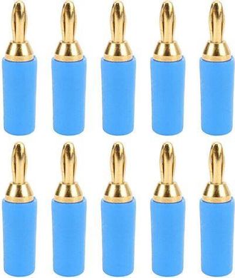 OEM 10 Unidades De Conectores Banana De Lat&oacute;n Chapados En Oro De 2,5 Mm Para Instrumentos De Prueba, Color Azul, J.10007