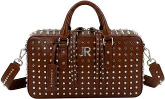 John Richmond Borsa Bauletto met All-Over Metal Studs - Dames - Handtassen - Bruin - ONE Size - Tassen