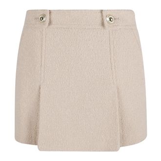 Tom Ford Short Skirts, female, Beige, Size: XS Virgin Wool Boucl&eacute; Mini Skirt