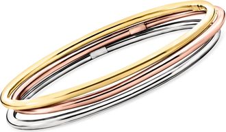 Ross-Simons Italian Multi-Toned Sterling Silver Jewelry Set: 3 Polished Bangle Bracelets
