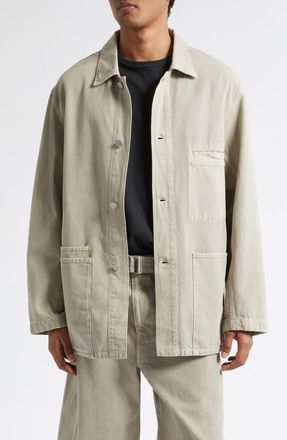 Christophe Lemaire Cotton Twill Utility Overshirt in Moonstone at Nordstrom, Size 36 Us