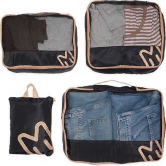 Mytagalongs Max Set of 4 Packing Cubes in Black Tan at Nordstrom Rack