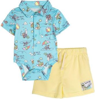 Disney Toy Story Baby Boys 2-Piece Bodysuit and Shorts Set in Blue Yellow Toy Story at Nordstrom, Size 24M
