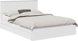 vidaXL Letto Con Contenitore Bianco 140 X 190 Cm Legno Ingegnerizzato Vidaxl