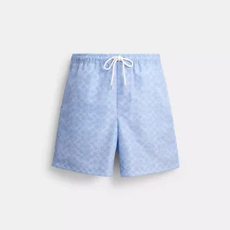 Coach Signature Swim Trunks In Recycled Polyester