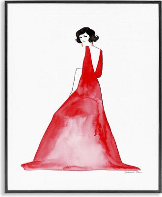 Stupell Industries Woman In Gown Framed Giclee Art