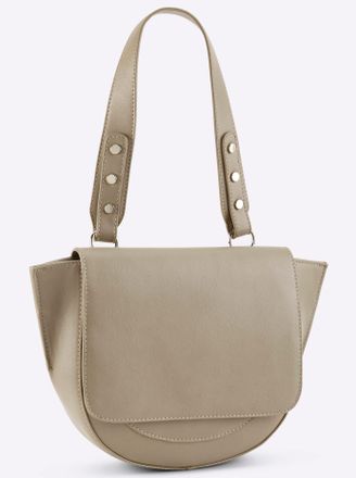 Heine Handtasche HEINE, Damen, Gr. B/H/T: 32cm x 23cm x 6,5cm, beige (sesam), Viskosemischung, unifarben, Taschen Handtasche