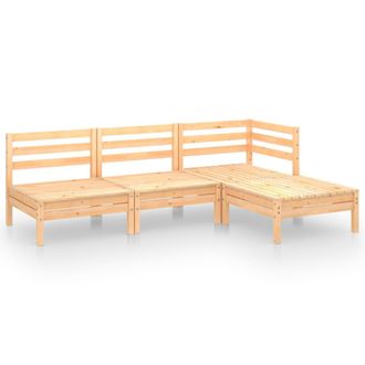vidaXL Juego De Muebles De Jard&iacute;n 4 Piezas Madera Maciza Pino Vidaxl