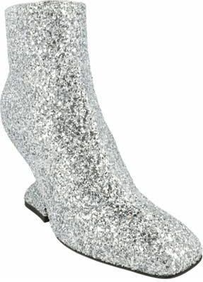 Ferragamo Sal 85 Glitter Ankle Boot in Silver at Nordstrom Rack, Size 10.5