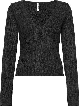 R&eacute;sum&eacute; Womens Viennars Knit Keyhole Neck Blouse In Black