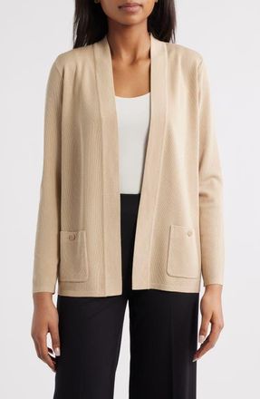 Anne Klein Malibu Open Front Cardigan in Latte at Nordstrom, Size Xx-Small P